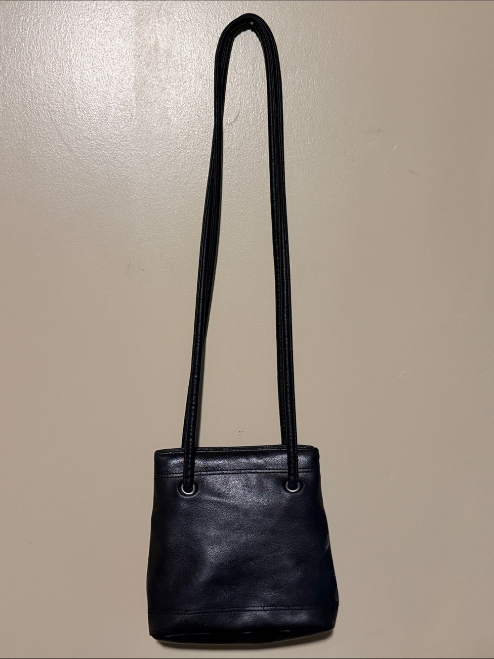 Vintage Nine West Black Crossbody Bucket Bag
